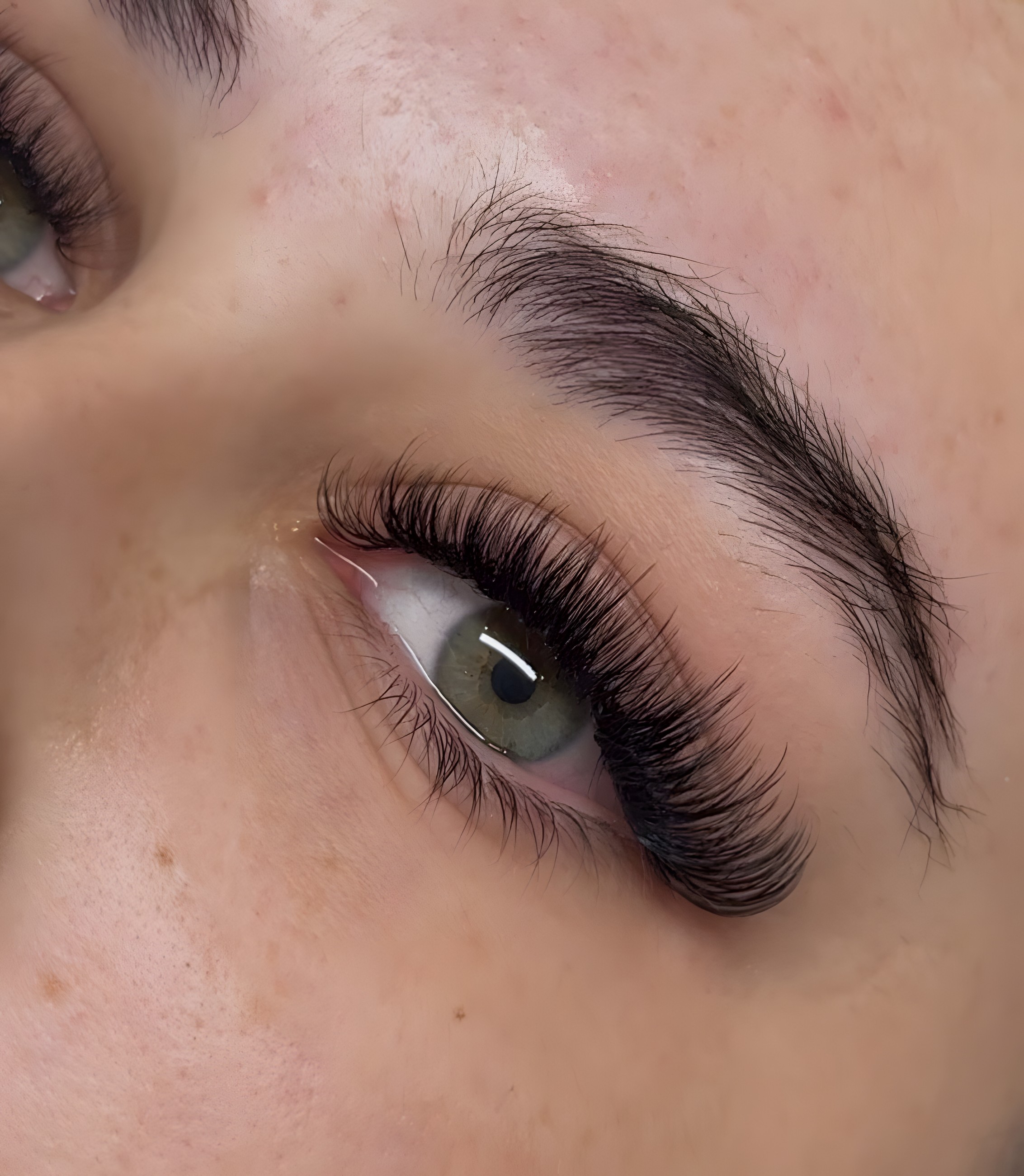 Eyelash extensions close up